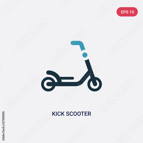 two color kick scooter vector icon from transportation concept. isolated blue kick scooter vector sign symbol can be use for web, mobile and logo. eps 10