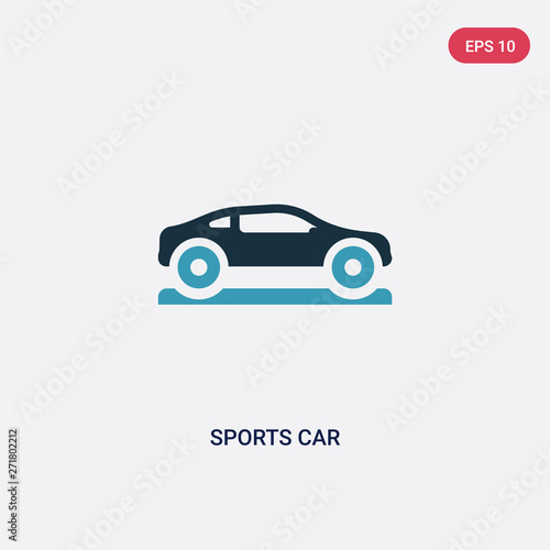 two color sports car vector icon from transport-aytan concept. isolated blue sports car vector sign symbol can be use for web  mobile and logo. eps 10