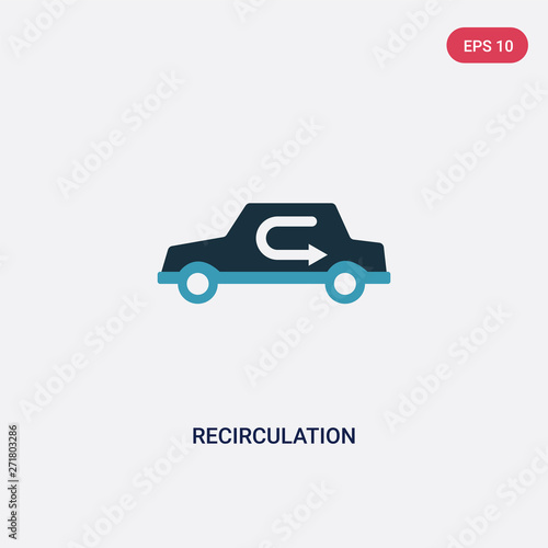 two color recirculation vector icon from transport concept. isolated blue recirculation vector sign symbol can be use for web  mobile and logo. eps 10