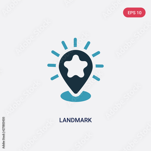 two color landmark vector icon from travel concept. isolated blue landmark vector sign symbol can be use for web, mobile and logo. eps 10