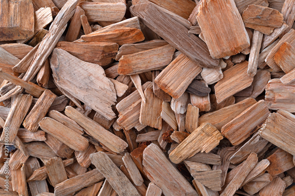Overhead view of a group of alder smoking chips Overhead view of a group of alder smoking chips