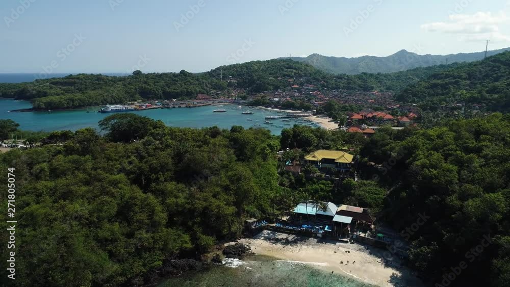 Beautiful Beach on an Island Near the Port in Summer Beautiful Beach on an Island Near the Port in Summer
