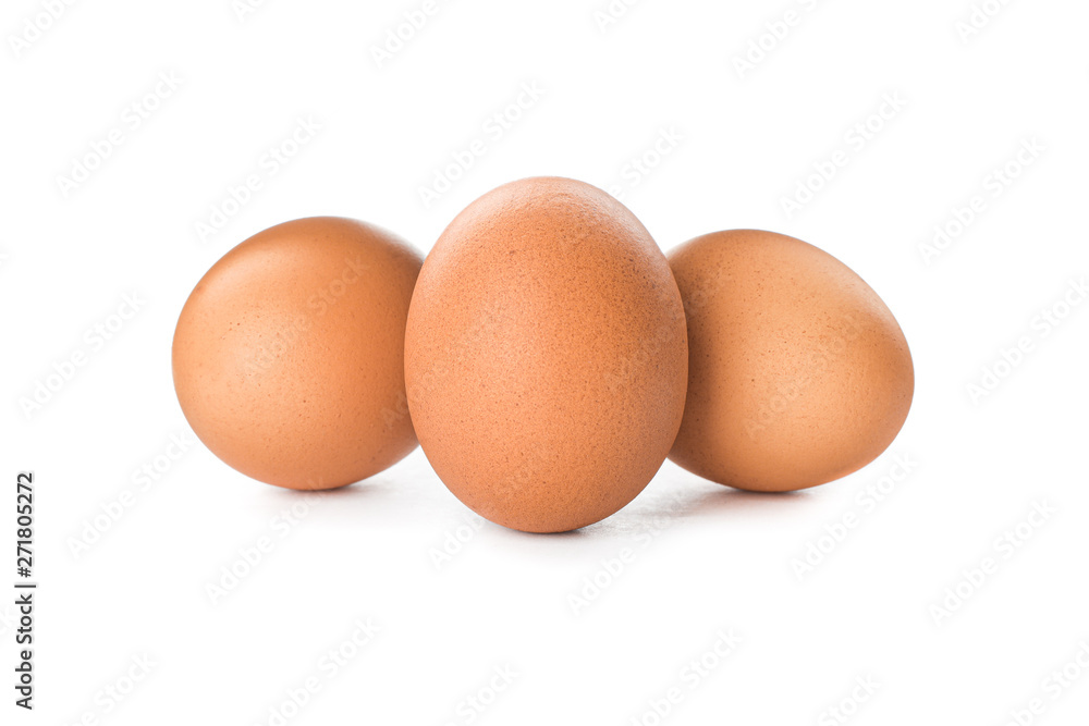 Brown chicken eggs isolated on white background Brown chicken eggs isolated on white background