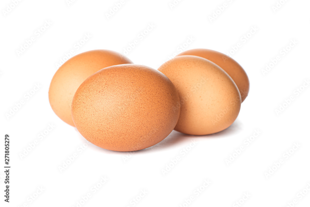 Brown chicken eggs isolated on white background Brown chicken eggs isolated on white background