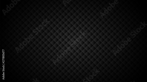 3D abstract background, dark texture with rhombuses. Black cool background. Vector illustration.