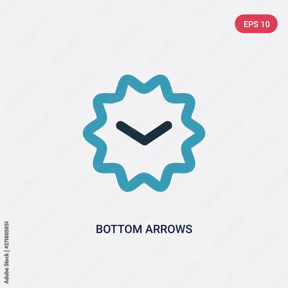 Obraz premium two color bottom arrows vector icon from user interface concept. isolated blue bottom arrows vector sign symbol can be use for web, mobile and logo. eps 10