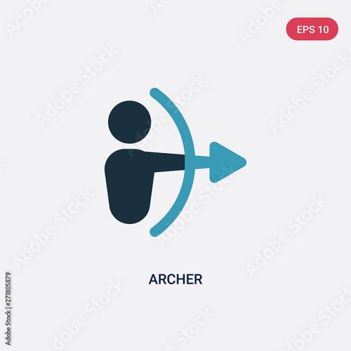 two color archer vector icon from user interface concept. isolated blue archer vector sign symbol can be use for web, mobile and logo. eps 10