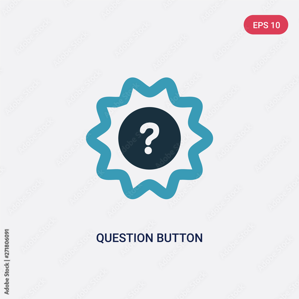 Fototapeta premium two color question button vector icon from user interface concept. isolated blue question button vector sign symbol can be use for web, mobile and logo. eps 10