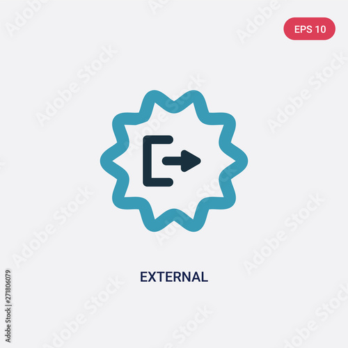 two color external vector icon from user interface concept. isolated blue external vector sign symbol can be use for web, mobile and logo. eps 10