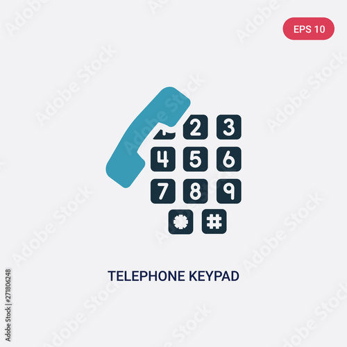 two color telephone keypad vector icon from user interface concept. isolated blue telephone keypad vector sign symbol can be use for web, mobile and logo. eps 10