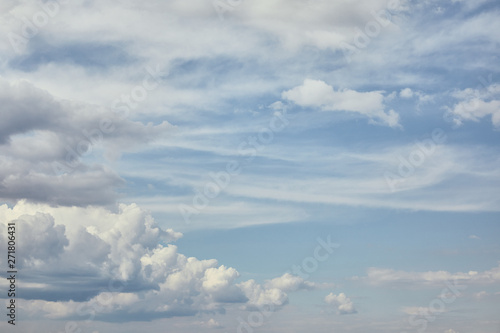 Peaceful white clouds on blue sky with copy space