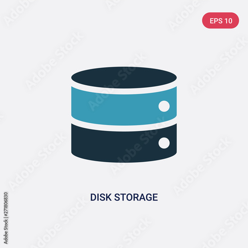 two color disk storage vector icon from user interface concept. isolated blue disk storage vector sign symbol can be use for web, mobile and logo. eps 10