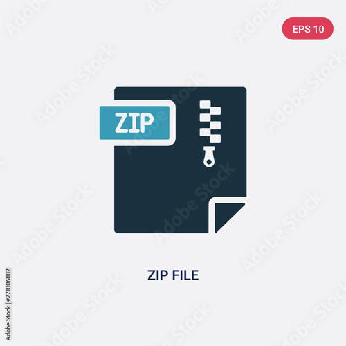 two color zip file vector icon from user interface concept. isolated blue zip file vector sign symbol can be use for web, mobile and logo. eps 10