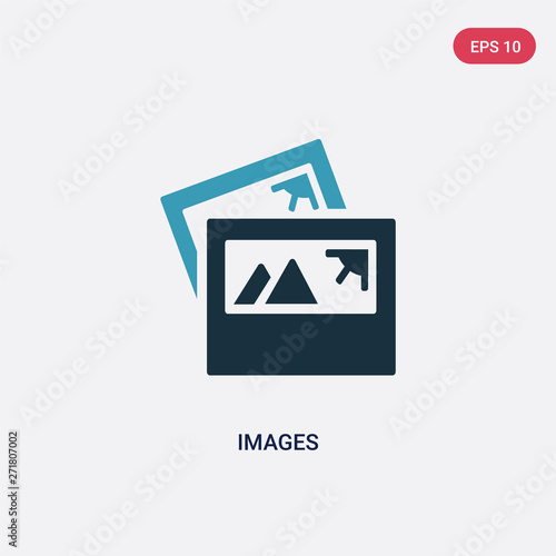 two color images vector icon from user interface concept. isolated blue images vector sign symbol can be use for web, mobile and logo. eps 10