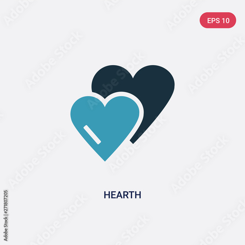 two color hearth vector icon from user interface concept. isolated blue hearth vector sign symbol can be use for web, mobile and logo. eps 10