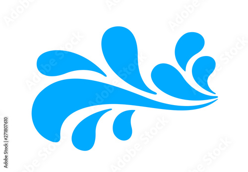 water drop splash isolated on white background, splash of water for element logo and icon, water drop splatter simple image for banner songkran festival, splash water drop symbol for graphic ad design