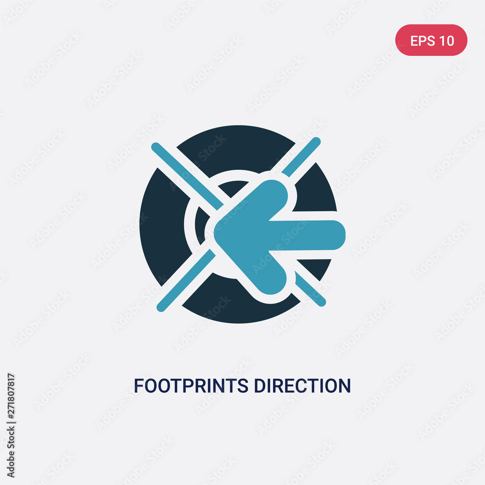 two color footprints direction sketch vector icon from user interface concept. isolated blue footprints direction sketch vector sign symbol can be use for web, mobile and logo. eps 10