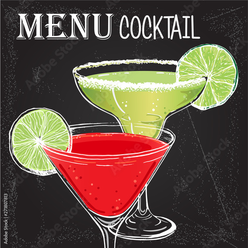 Vector illustration of alcoholic cocktails hand drawn style 5