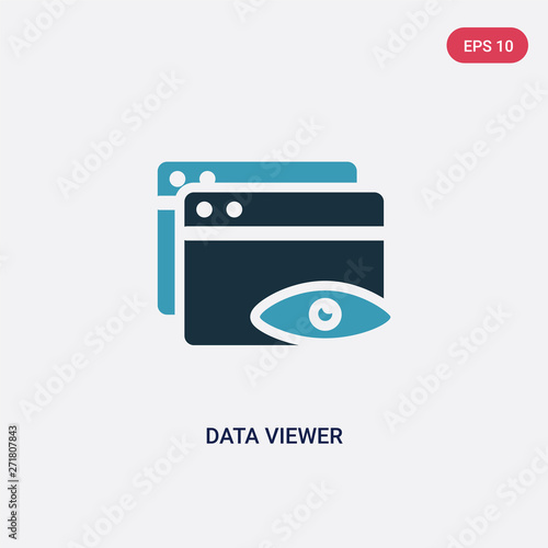 two color data viewer vector icon from user interface concept. isolated blue data viewer vector sign symbol can be use for web, mobile and logo. eps 10