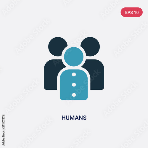 two color humans vector icon from user interface concept. isolated blue humans vector sign symbol can be use for web, mobile and logo. eps 10