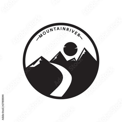 Mountain icon logo design Vector
