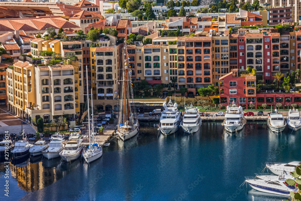 Monaco and Monte Carlo principality: Monaco town marina sea view