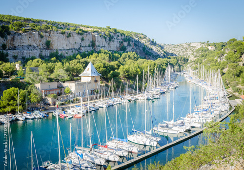 Turquoise water of Calanque Port Miou, near Cassis