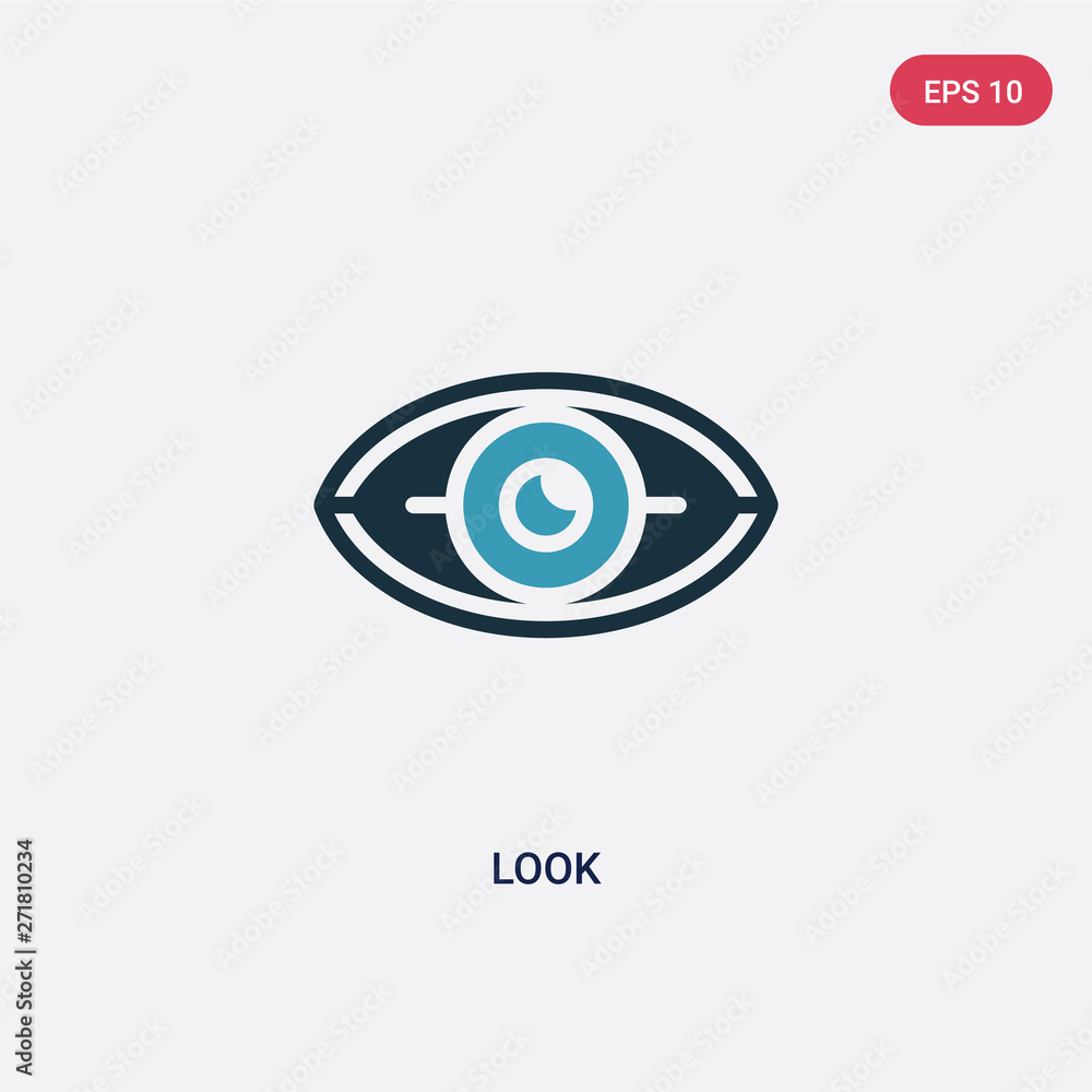 two color look vector icon from user interface concept. isolated blue look vector sign symbol can be use for web, mobile and logo. eps 10