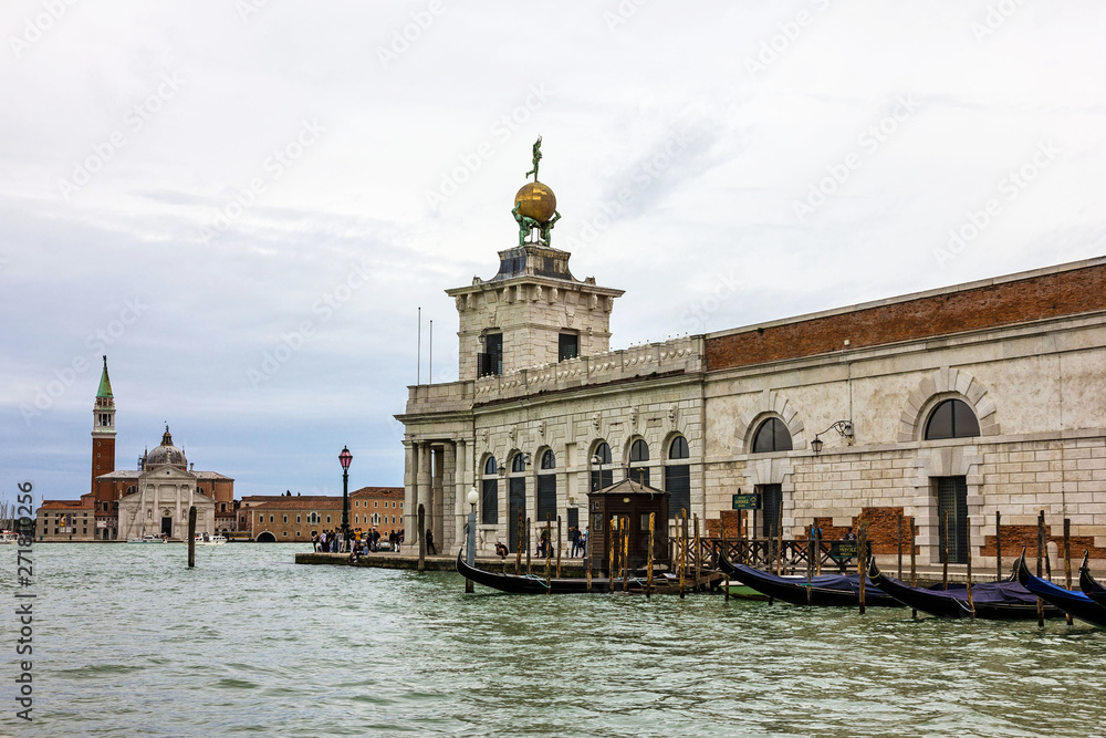Venice, Italy: Grand canal architectural view. Saint George church (San Georgio basilica).