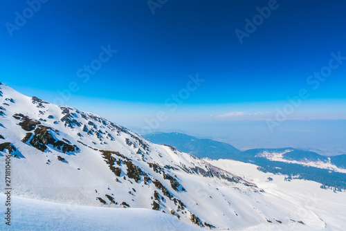 Beautiful snow covered mountains landscape Kashmir state, India .