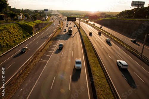 golden hour on highway