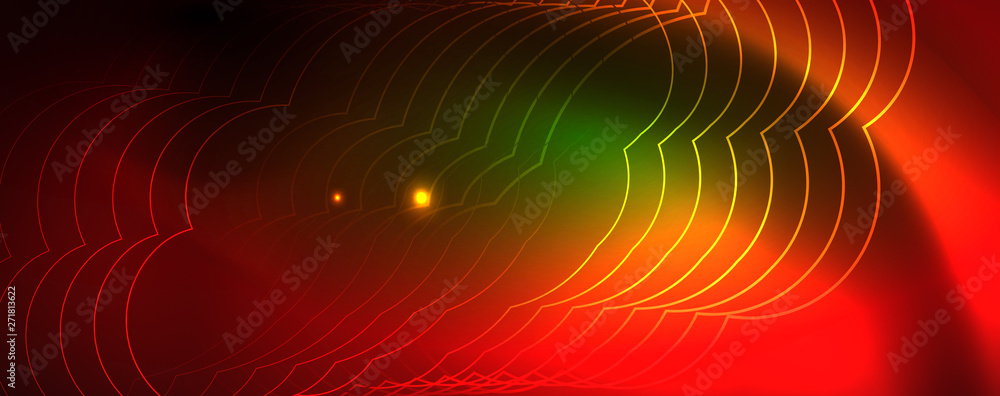 Techno glowing background, futuristic dark template with neon light effects and simple forms, vector Techno glowing background, futuristic dark template with neon light effects and simple forms, vector
