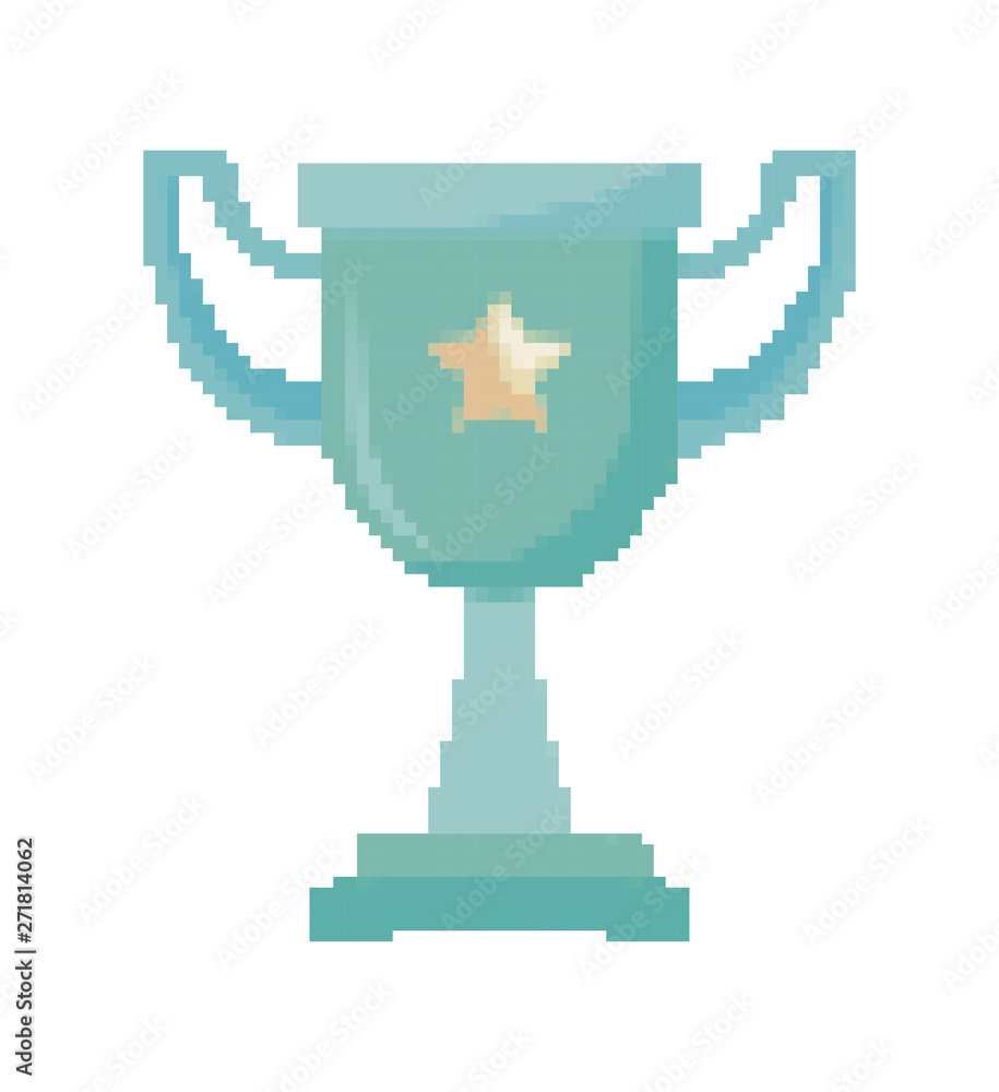 video game controls and trophy pixelate icon video game controls and trophy pixelate icon