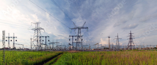 Obraz na płótnie Panoramic image of high voltage substation. w salonie