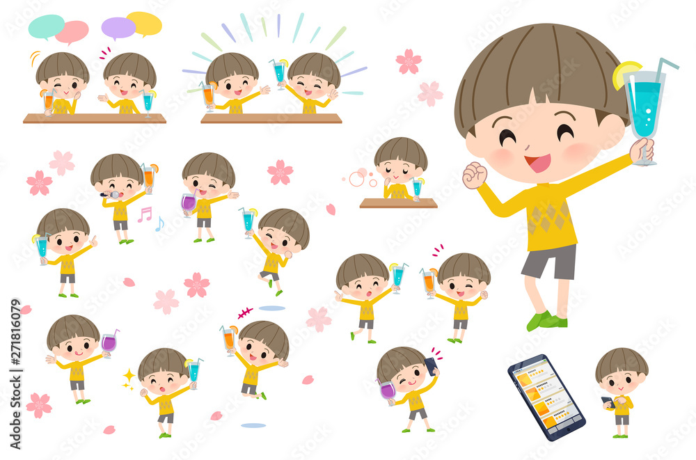 Yellow clothing boy_Drink party Yellow clothing boy_Drink party