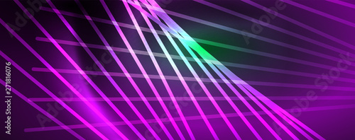 Vector neon light lines concept  abstract background