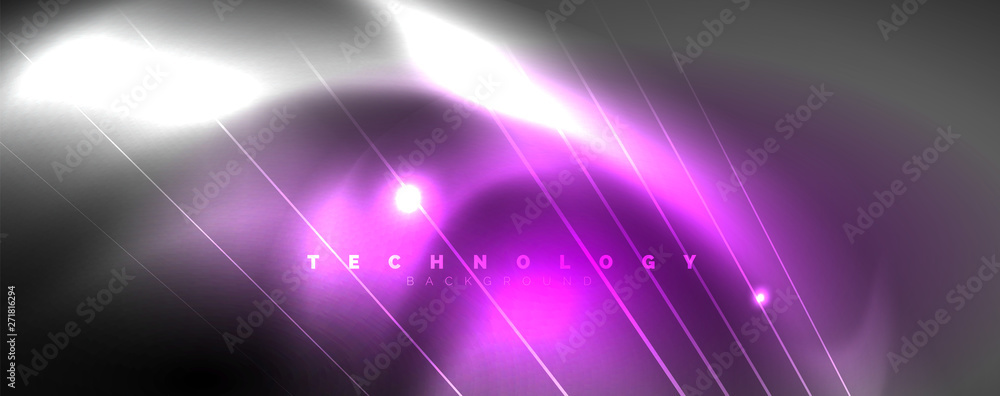 Color light with lines, outer space background, bright rays Color light with lines, outer space background, bright rays