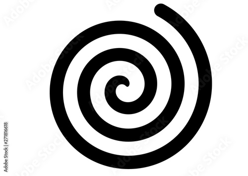 black spiral swirl on white