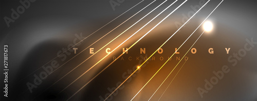 Color light with lines, outer space background, bright rays
