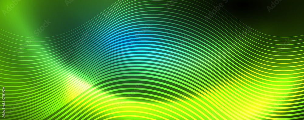 Trendy neon blue abstract design with waves and circles. Neon light glowing effect. Abstract digital background. Trendy neon blue abstract design with waves and circles. Neon light glowing effect. Abstract digital background.