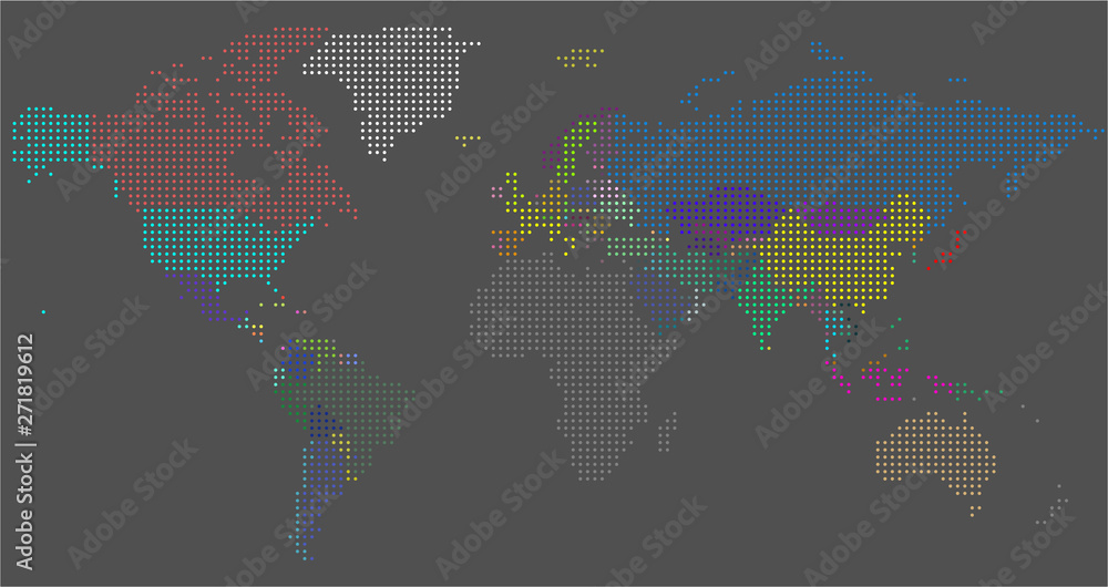 Vector Dotted World Map. A political map of the World.
