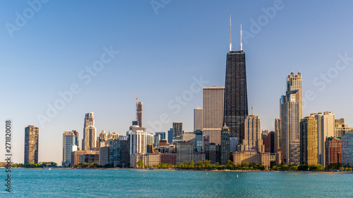 Chicago Skyline at sunset no clouds © Marco