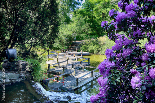 WROCLAW, POLAND - MAY 30, 2019: Botanical Garden in Wroclaw, Poland. The garden was built from 1811 to 1816 on the Cathedral Island (Ostrow Tumski), the oldest part of the city.