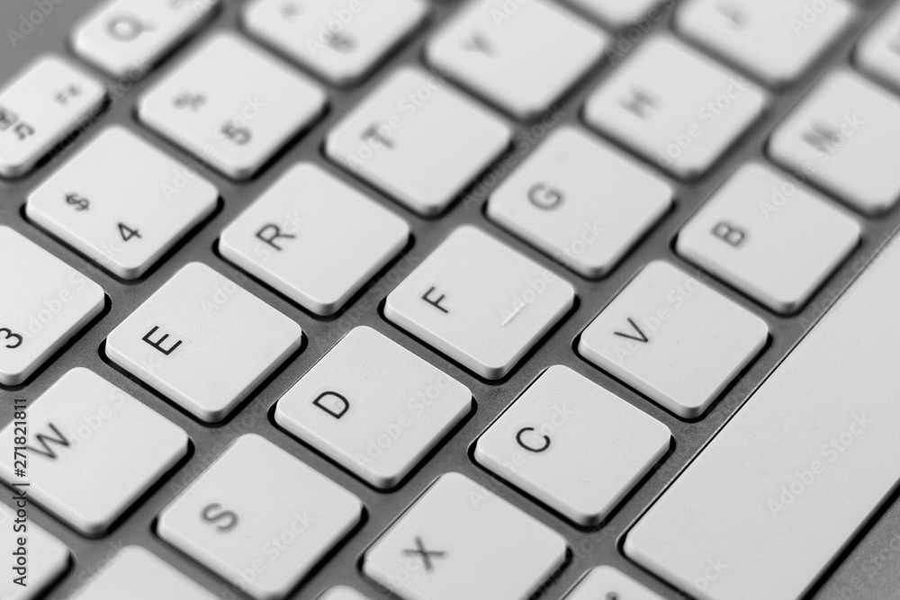 white keyboard of a modern laptop. - close up. white keyboard of a modern laptop. - close up.