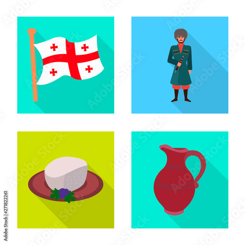 Vector illustration of culture and sightseeing sign. Collection of culture and originality stock vector illustration.