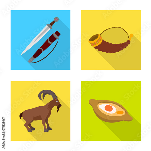 Vector illustration of culture and sightseeing symbol. Set of culture and originality vector icon for stock.