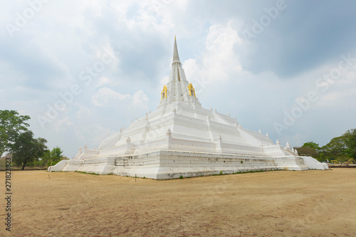 Beautiful chedi of Phukhao Thong in Ayutthaya  Thailand.