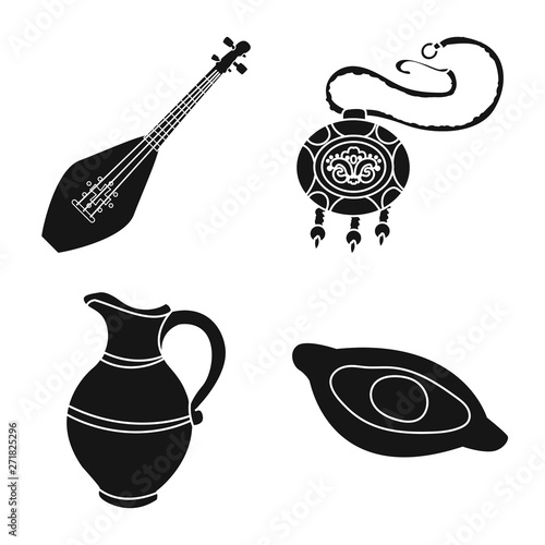 Vector design of heritage and originality logo. Set of heritage and traditions stock vector illustration.