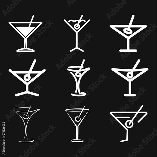 Martini icon logo, illustration, vector sign symbol for design