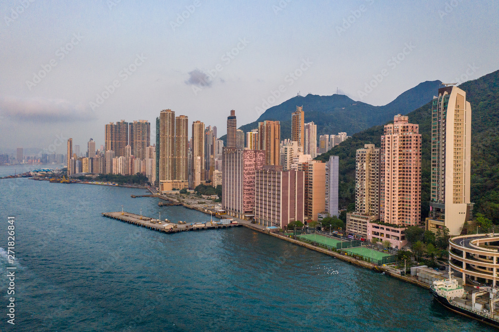 Fototapeta premium Drone photo from Victoria Harbour